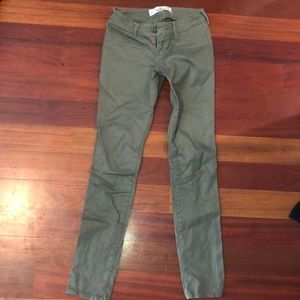 Army green skinny jeans
